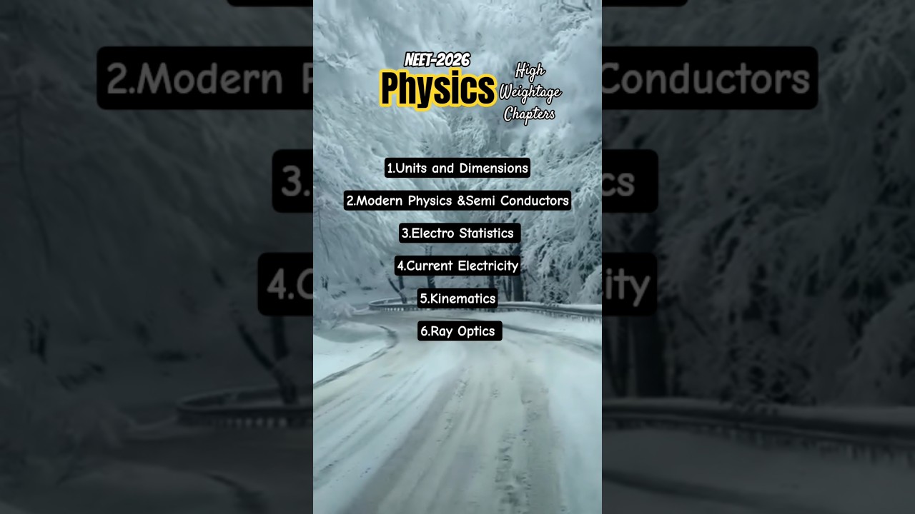NEET-2026  Physics High Weightage Chapters #neet2026 #physics #highweightagechapters