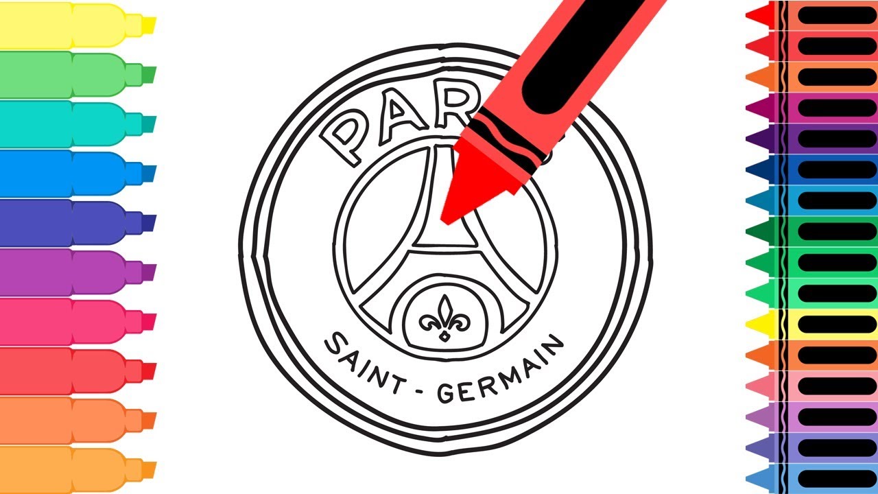 How to Draw Paris Saint-Germain Badge - Draw the PSG Logo - Coloring Pages for kids | Tanimated Toys