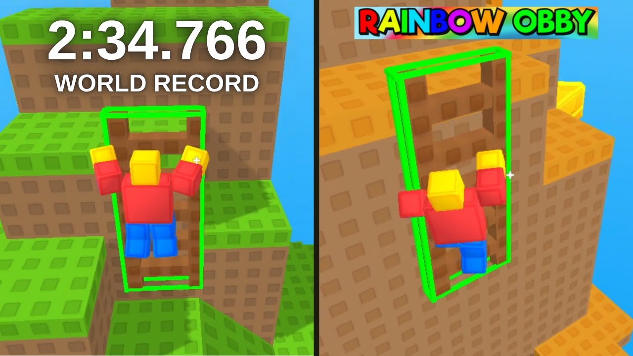 Rainbow Obby - Ladder Speedrun in 2:34.766 (Former World Record)