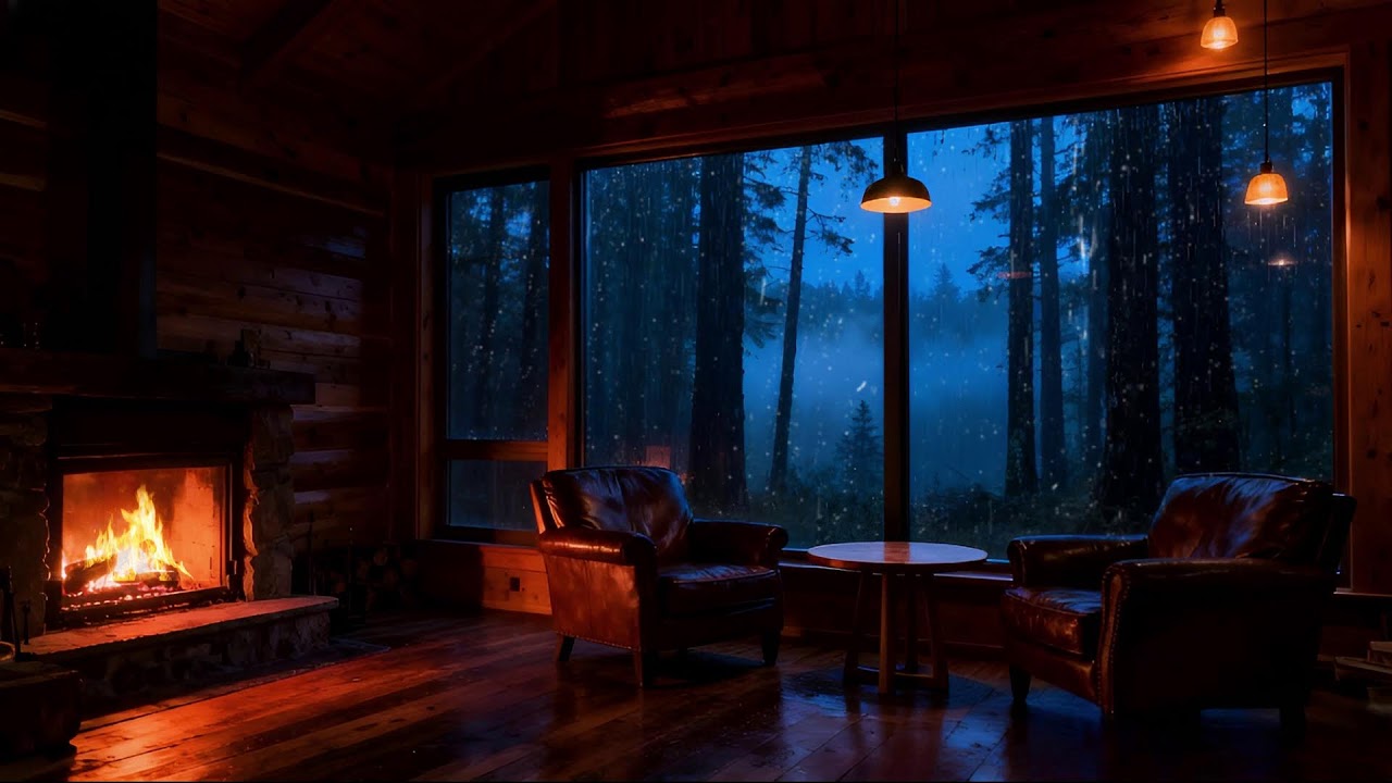 Heavy Night Rain Beyond the Window | Soothing Rain and Thunder Sounds for Deep Rest & Relaxation 01