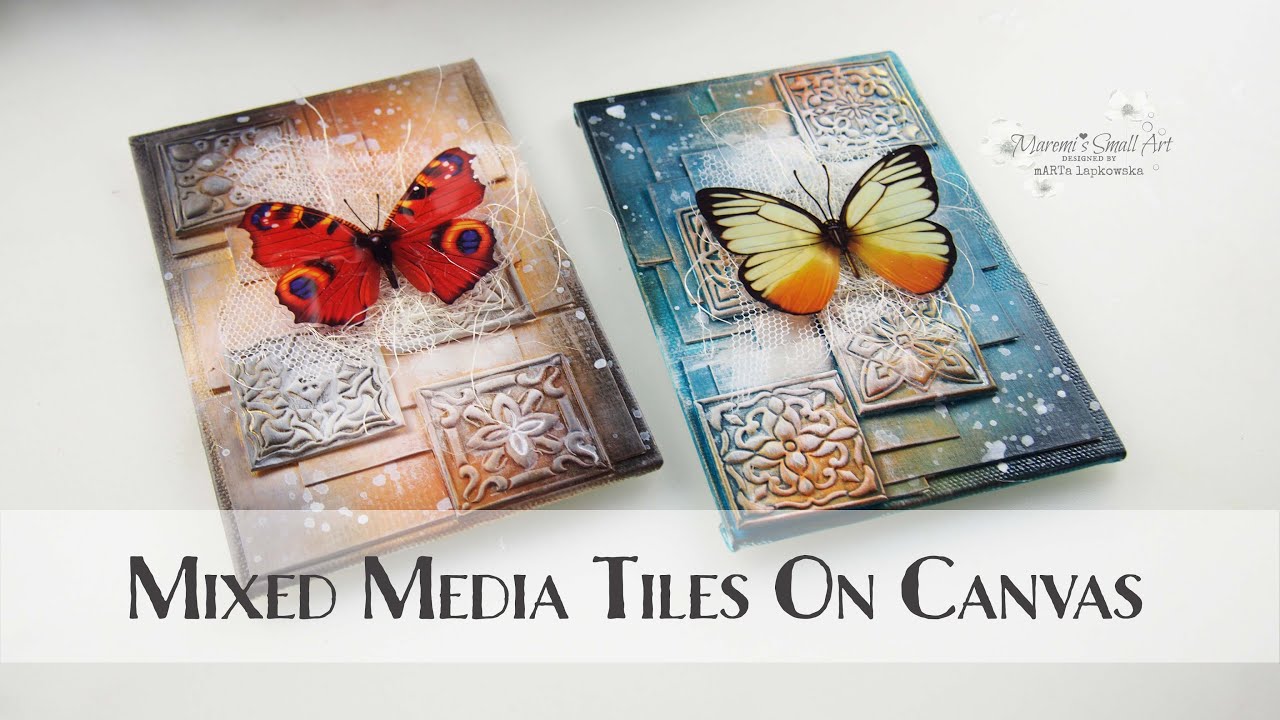 Tile Background for Mixed Media Beginners #12 ♡ Maremi's Small Art ♡