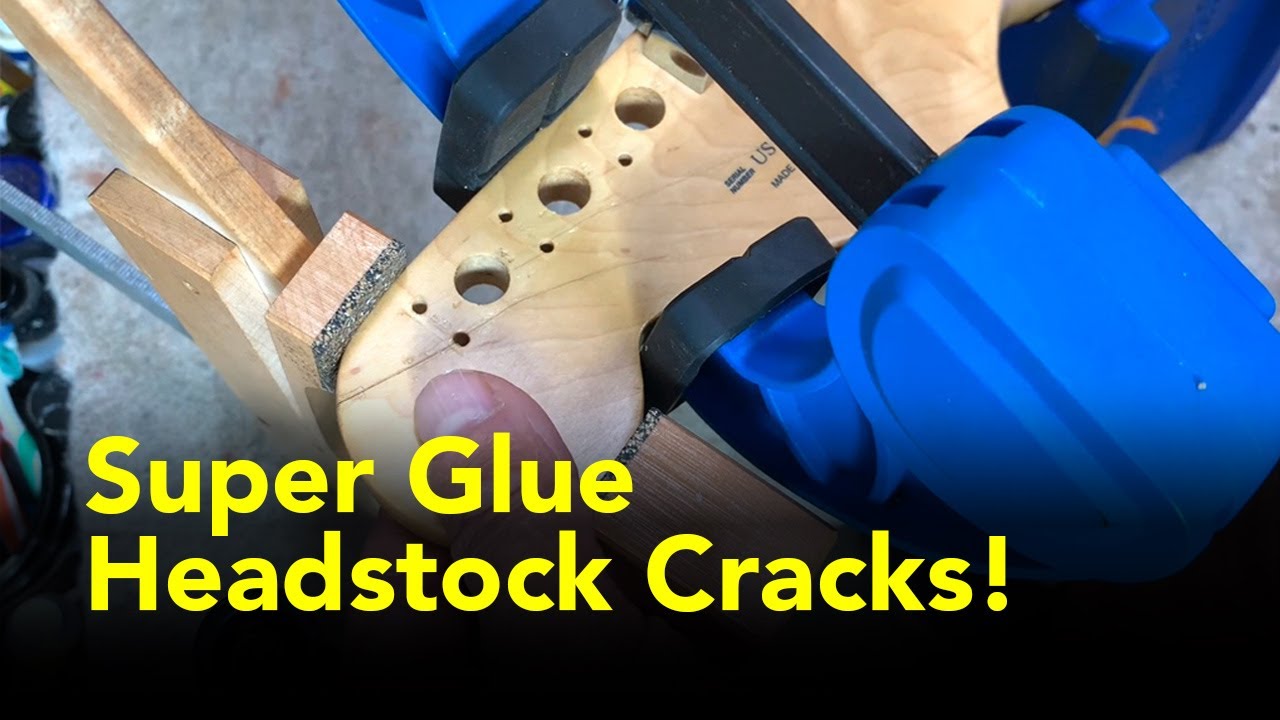Cracked Guitar Headstock Super Glue Fix!