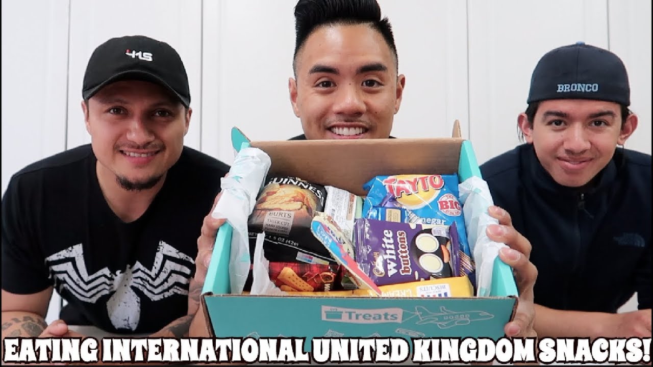 EATING INTERNATIONAL UK SNACKS! TREATS BOX OPENING!