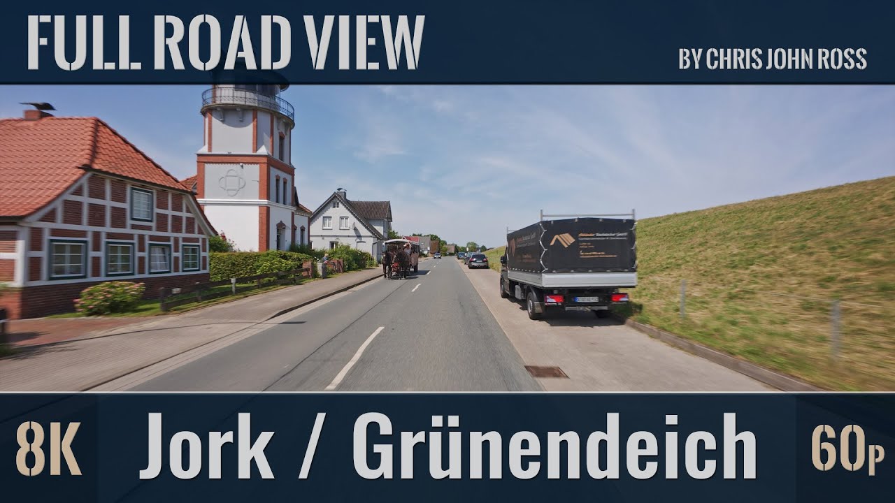 Jork - Grünendeich, LK Stade, Germany: Hinterbrack, Borstel, Neuenschleuse, Wisch, Lühe - 4K/8K