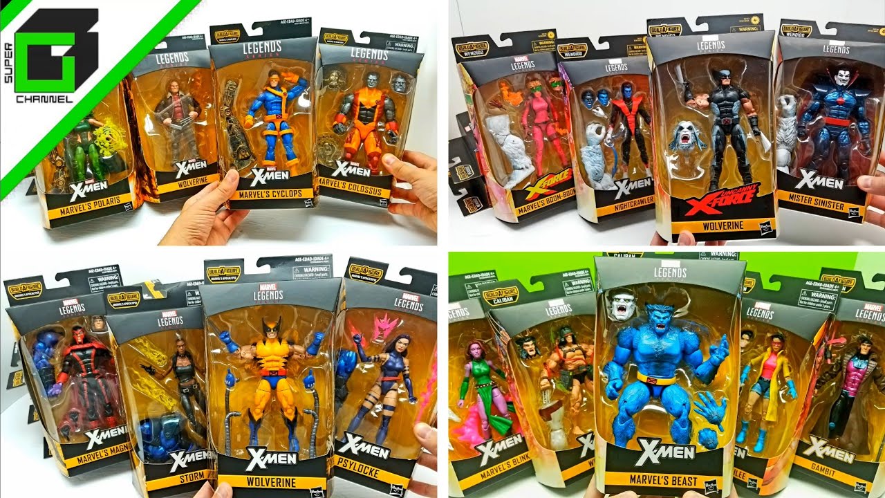 Epic X-MEN Marvel Legends (four latest) COMPLETE Build-a-Figure COLLECTION unboxing videos
