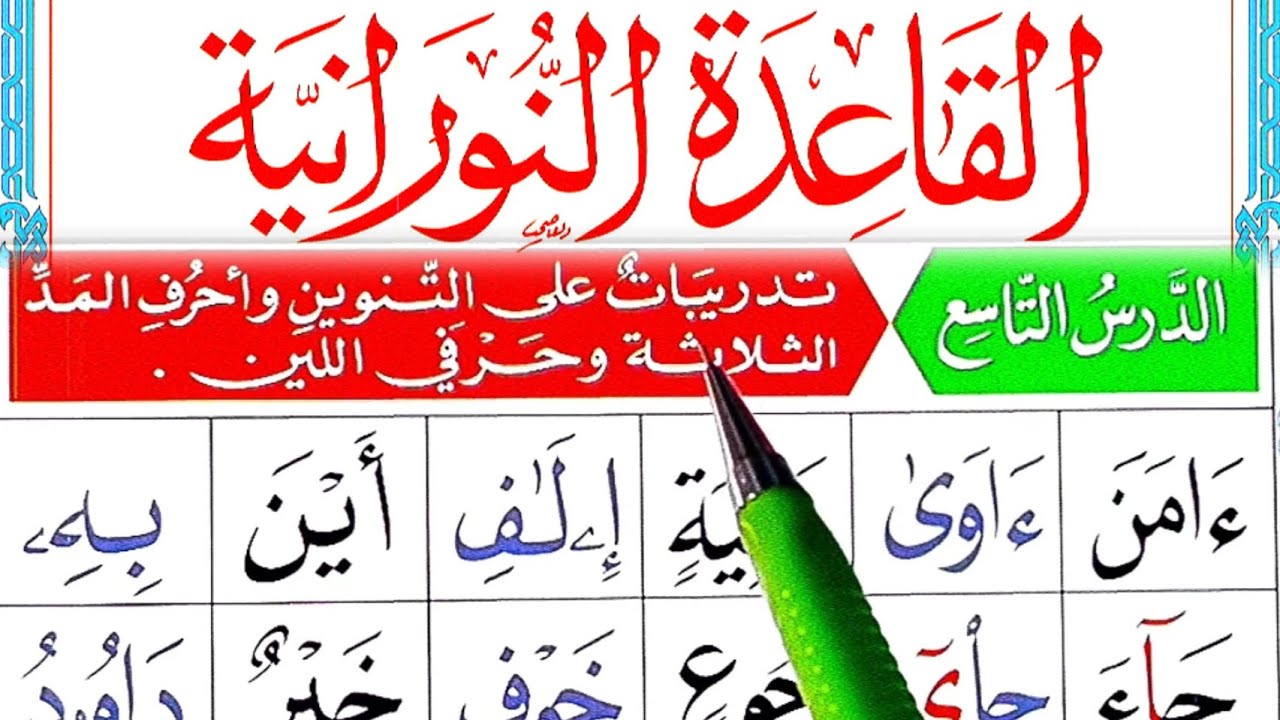 09. درس نهم: تمرین تنوین، حروف مد سه‌گانه و حرف‌های لین | آموزش دقیق تجوید با حسیب‌الله «مسلم»