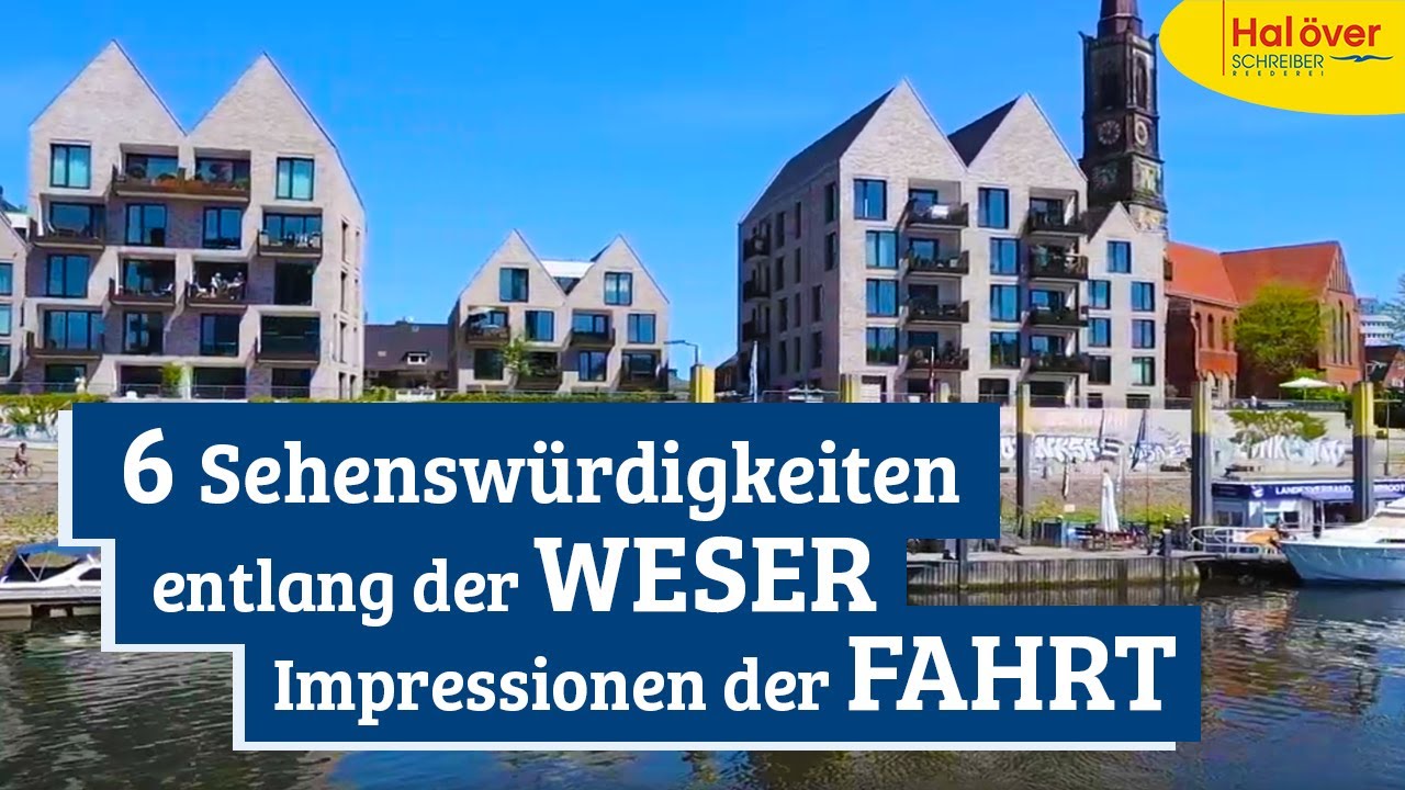 Fahrt entlang Weserufer in Bremen