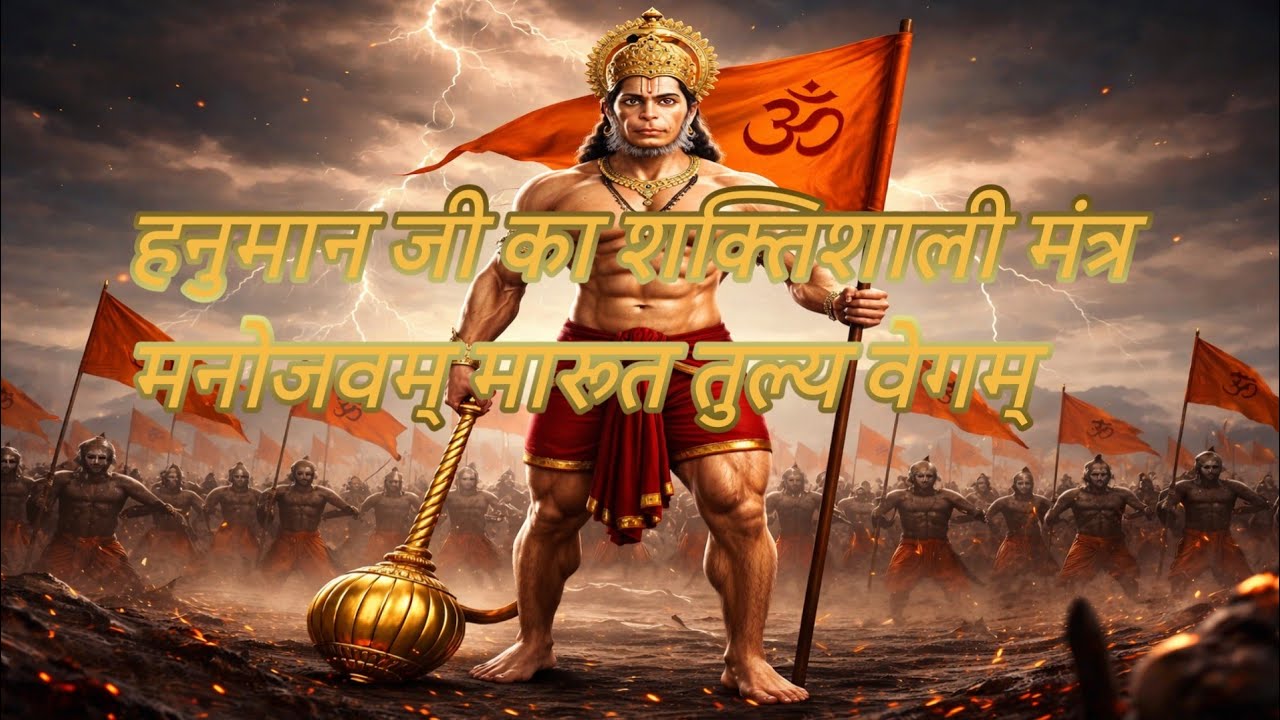 मनोजवम् मारुत तुल्य वेगम् | Hanuman Powerful Mantra Nonstop | हनुमान जी का चमत्कारी मंत्र