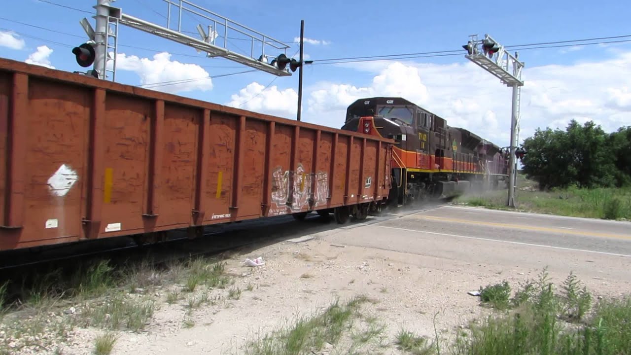 Big SD90MAC Locos on Bad Weed-Grown Railroad Track!