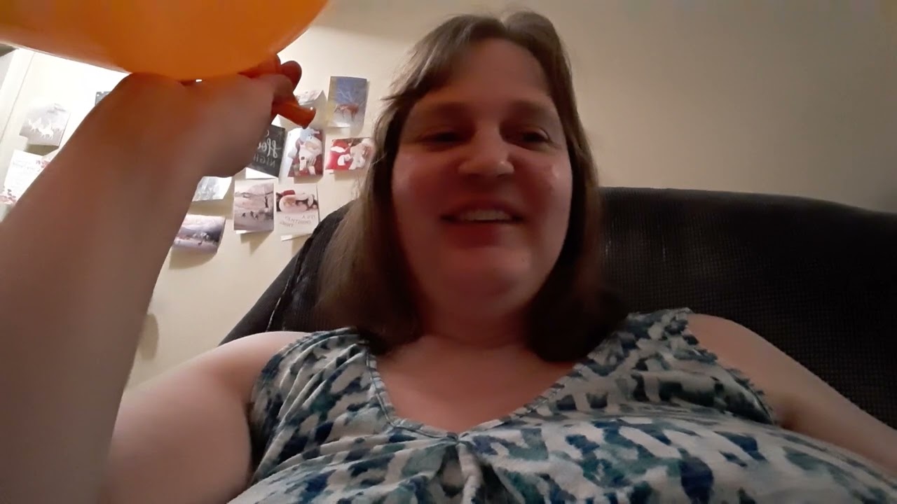 Unexpected Balloon Pop!  Orange Balloon!