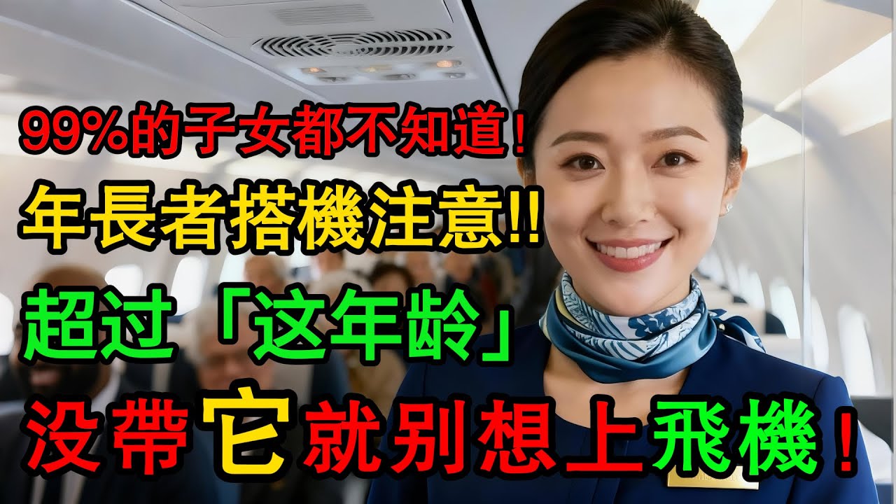 航空公司「驚天黑幕」！99%的子女都不知道！長輩超過「這年齡」，沒帶「它」就別想上飛機！航空公司：「我們只認這東西！」 #科普 #百科密碼 #生活經驗 #航空旅行 #晚年生活