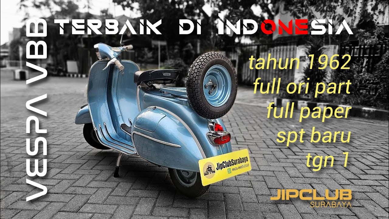 Vespa VBB terbaik di Indonesia!!! Vespa VBB th 1962 Full Paper tgn1, Full Original Part, spt Baru!!