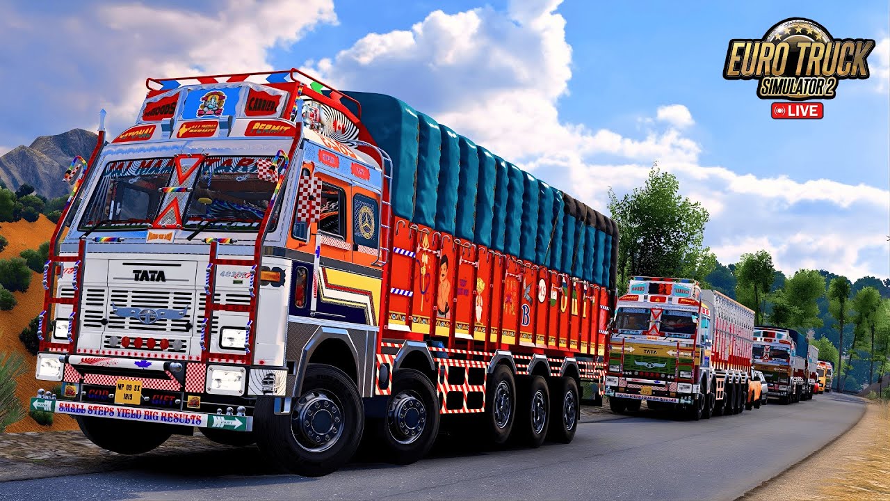 Driving INDIAN TATA Truck 🚚 On Narrow Village Roads🌴 ETS2 Live