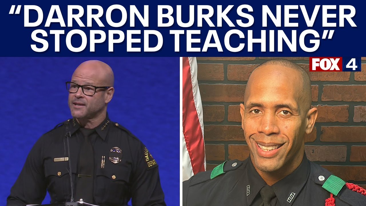 Dallas Police Chief Eddie Garcia speaks at Officer Darron Burks' funeral
