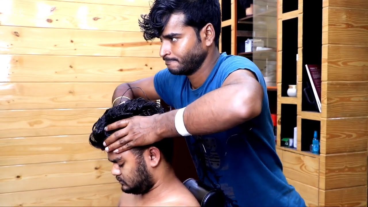 Deep tissue massage in 30 minutes with full relaxation by Indian barber rajen | neck crack ASMR