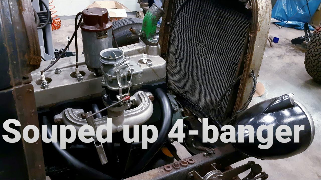 Hotrod 4-banger with Cyclone head, Stromberg 97 and a Scintilla Vertex magneto.
