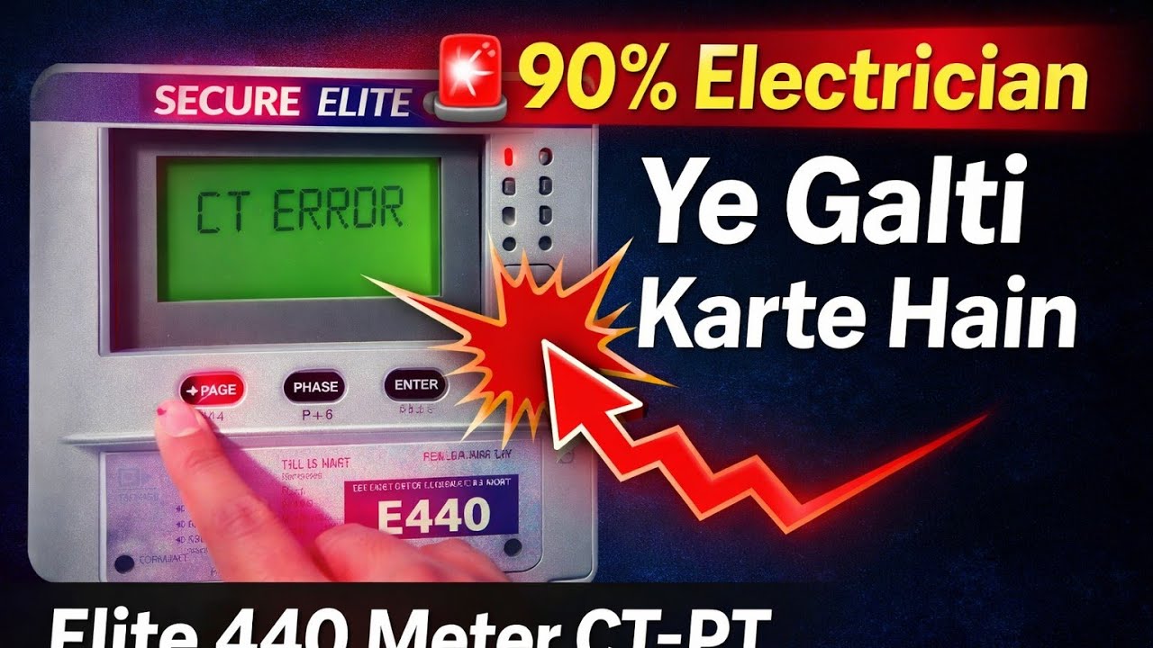 Secure E440 / Elite 440 Meter Full Detail 🔥Voltage | Amp | kW | kWh | CT Wiring installation Hindi👈