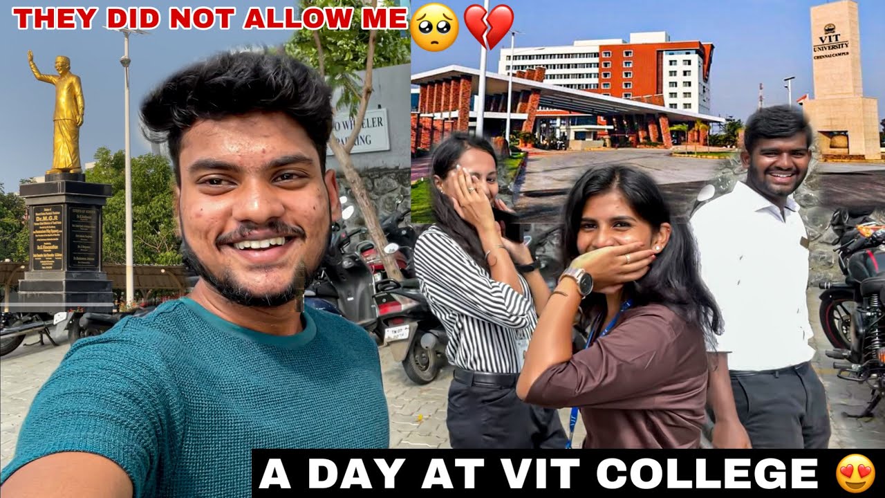 VIT COLLEGE VLOG 😍|| WITHOUT ID CARD 🥲😂|| CAMPUS WORTH AH ⁉️|| UNKNOWNRIDER