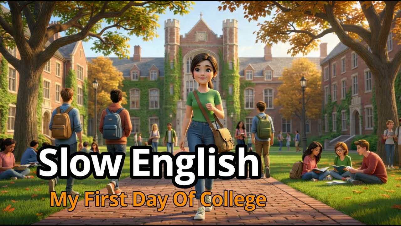 First Day of College | Slow English Listening Practice | A2 Level Story