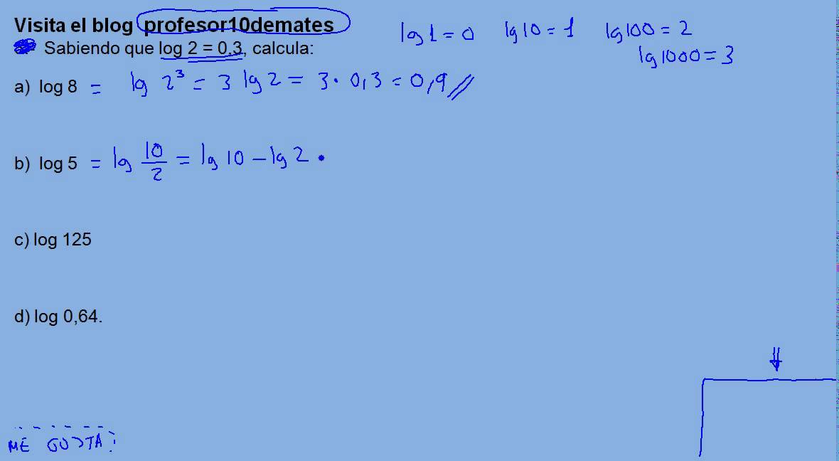 propiedades de los logaritmos 11 ejercicio resuelto sabiendo