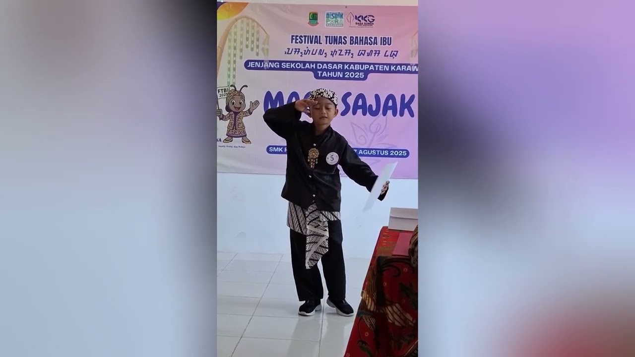 Junior Al-Fairel Sya'bani Juara 1 Lomba Maca Sajak Sunda Putra FTBI 2025 Kabupaten Karawang