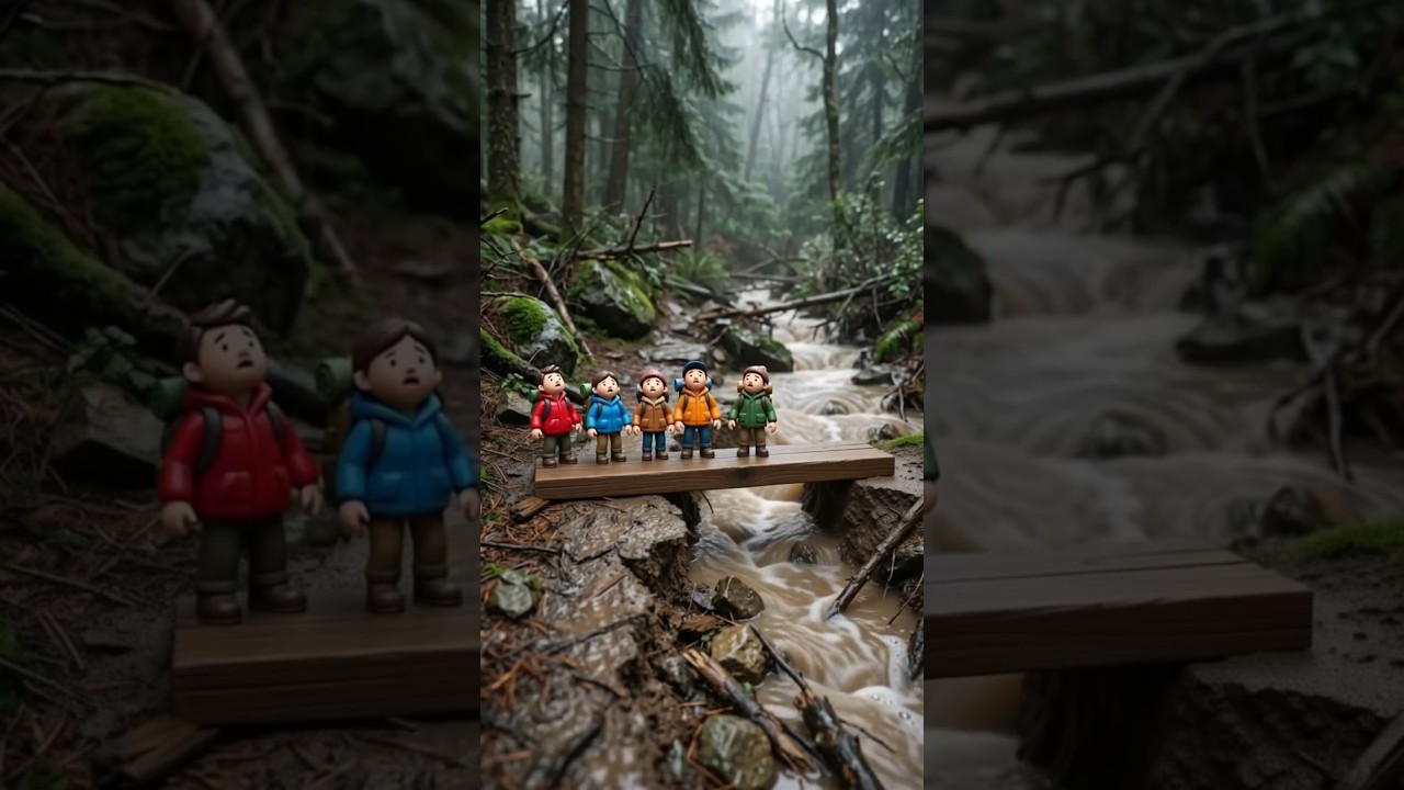 Tiny Campers Rescued by Giant Hand Bridge & Fire Blanket | Mini Rescue 3D #aicartoon #comedy