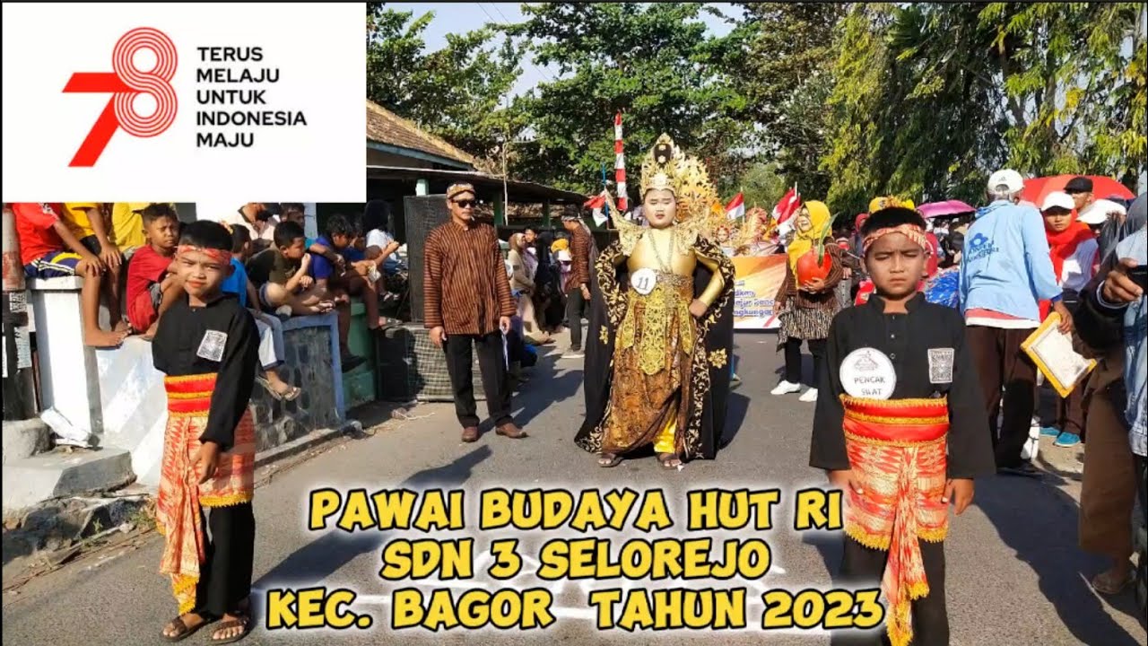 SDN 3 Selorejo dalam Pawai Budaya HUT RI 78 Tahun 2023