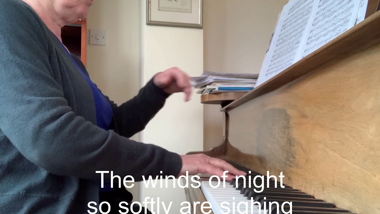 Hushabye Mountain in C minor - Accompaniment with subtitles