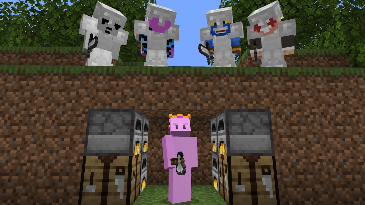 Minecraft Speedrunner VS 4 Hunters