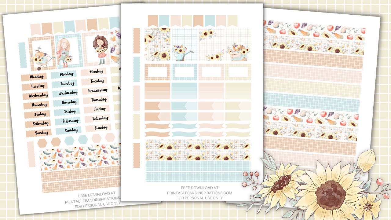 FREE PLANNER STICKERS 🌻 (WITH FREE PRINTABLE PLANNER)