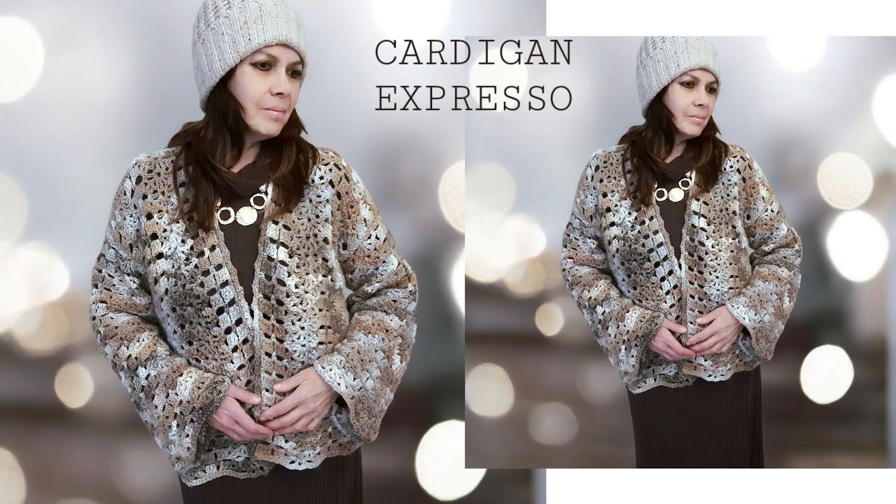 CARDIGAN   KIMONO   EXPRESSO  tutorial  giacca  uncinetto Facile  easycrochet   per tutte le taglie 
