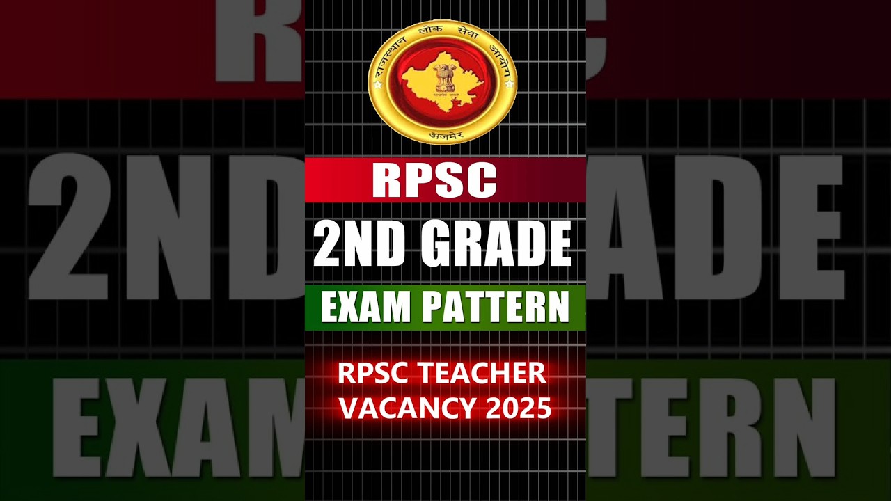 RPSC 2nd grade 2025 | Rpsc 2nd grade exam pattern | RPSC 2nd grade new vacancy | #shorts