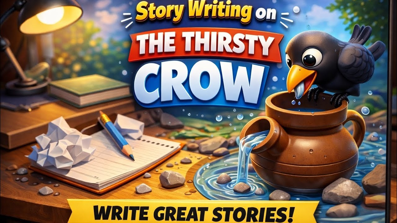 The thirsty crow Story writing #like #share# subscribe#comment #support