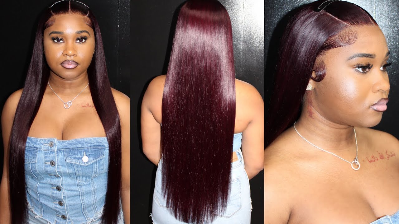 $229 Dark Purple Plum Wig 🍇 | Megalook Hair | 30 Inch Buss Down