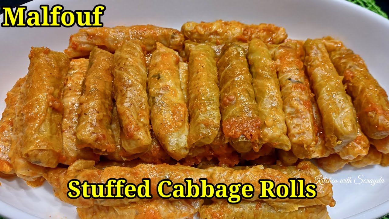 How to make Cabbage Rolls /Malfouf Recipe/Arabic Food /Stuffed Cabbage Rolls