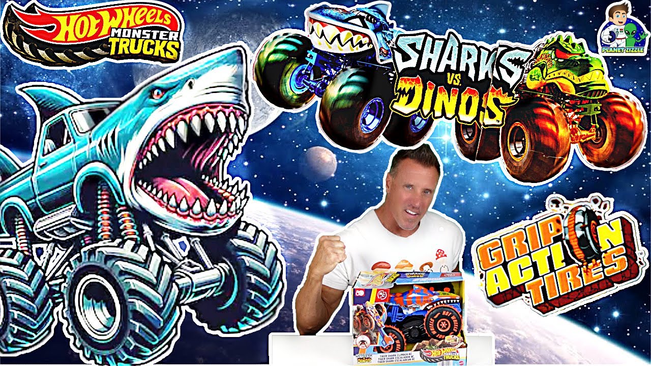 Hot Wheels Monster Trucks Sharks vs Dinos  Tiger Shark Climber RC