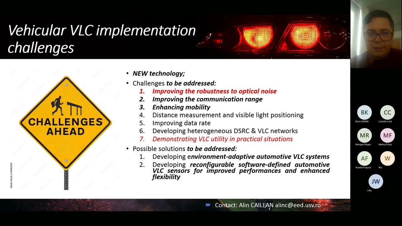 Automotive Visible Light Communications: Potential, Challenges, and Perspect, by Alin-Mihai CAILEAN