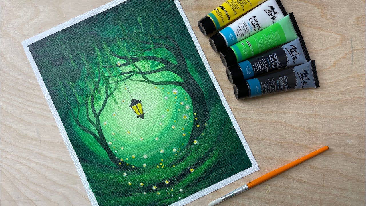 Magical Forest | Acrylic Painting Tutorial | Winter Art