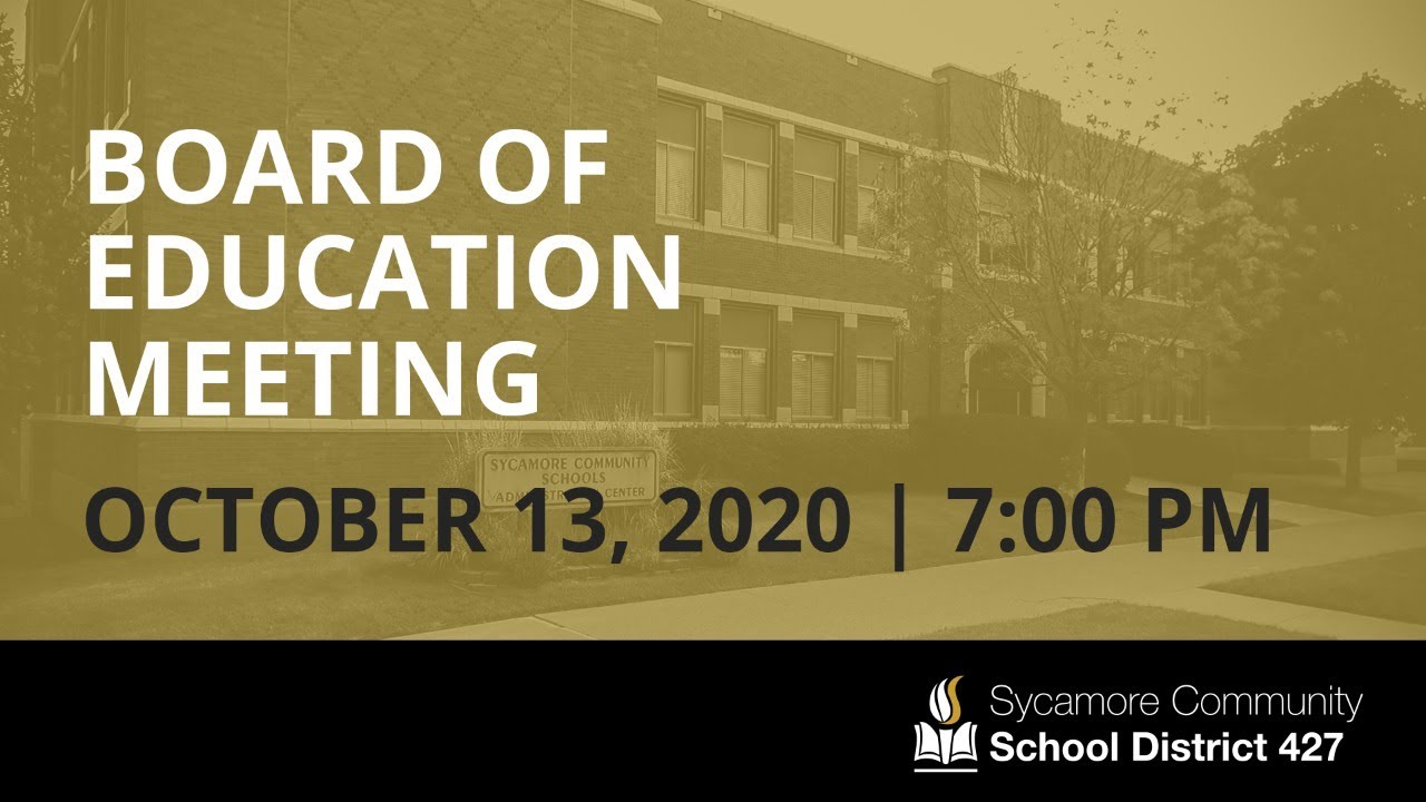 Board of Education Meeting - October 13, 2020
