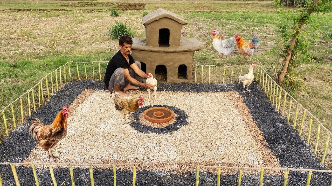 How To Build Beautiful Mud House For Homeless Roaster and Chicken  primitive house