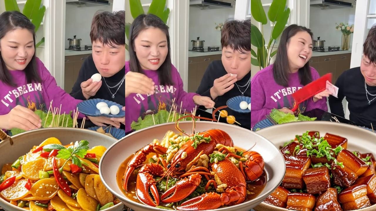 Funny couple eating show：My husband actually put mustard in my bowl and let him eat it by himself!