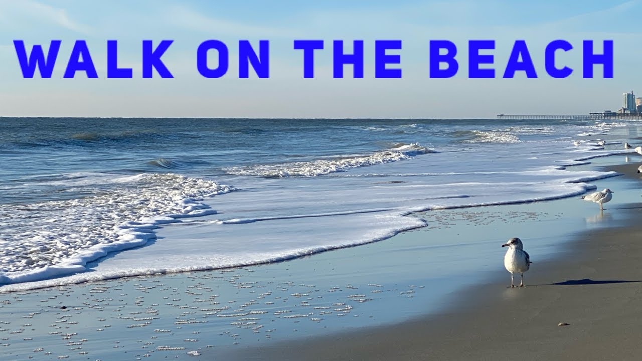 SUNRISE WALK ON THE BEACH - Virtual Walk 1 HOUR Video - Sea Waves and Sand