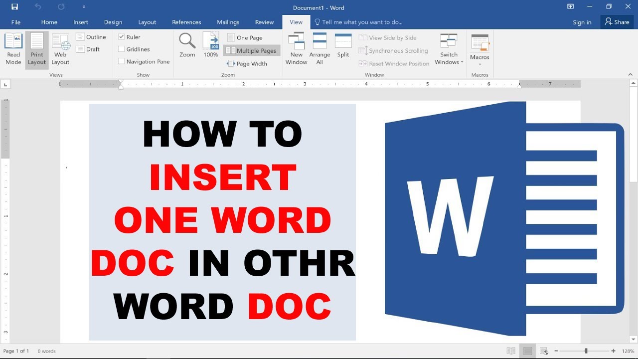 Как вставить один документ Word в другой документ Word