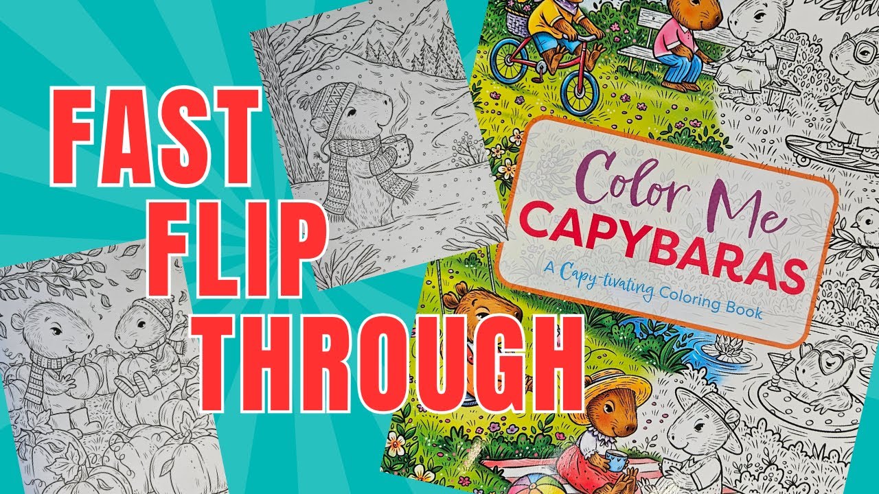 Color Me Capybaras Coloring Book Flip Through