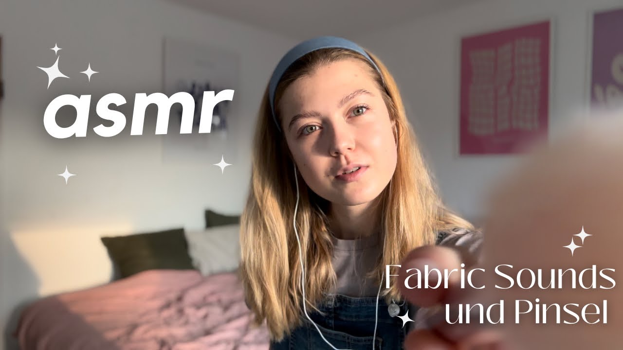 ASMR ☼ sunny fabric scratching und mic brushing ☼ / German