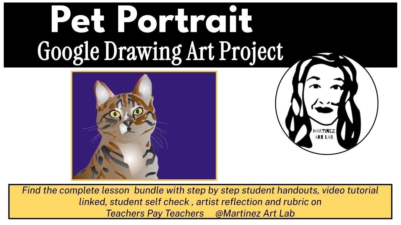 Google Drawing Animal Portrait Tutorial | Easy Digital Tracing Art Project