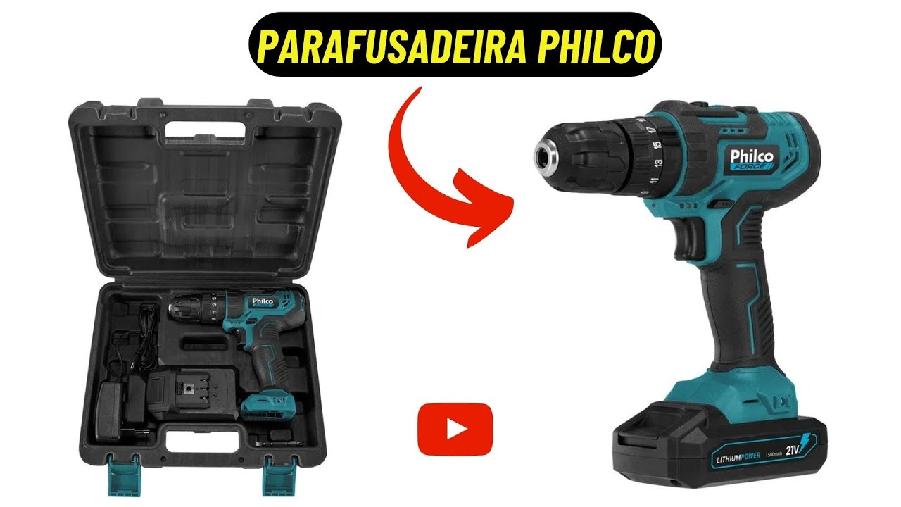 NOVIDADE ESTE LANÇAMENTO / Parafusadeira Philco PPF21M Maleta + Fenda e Philips 21V