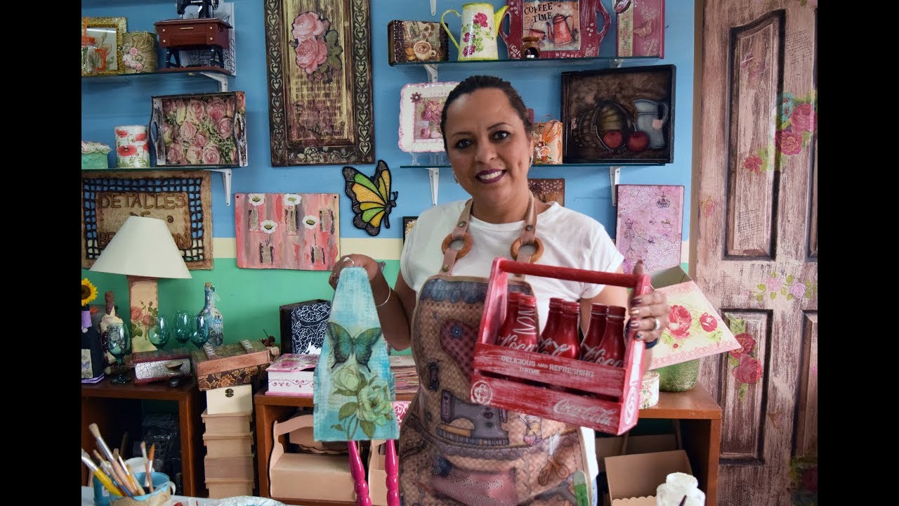 Decoupage sobre madera con decapado