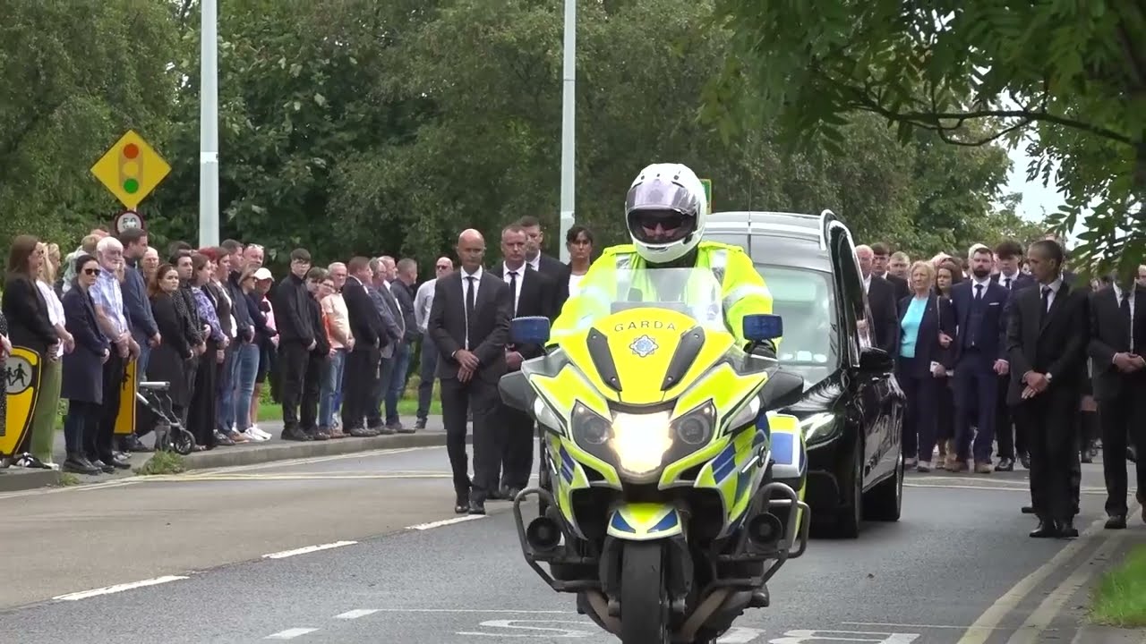 Gardaí form a guard of honour at the funeral of Detective Garda Deirdre Finn