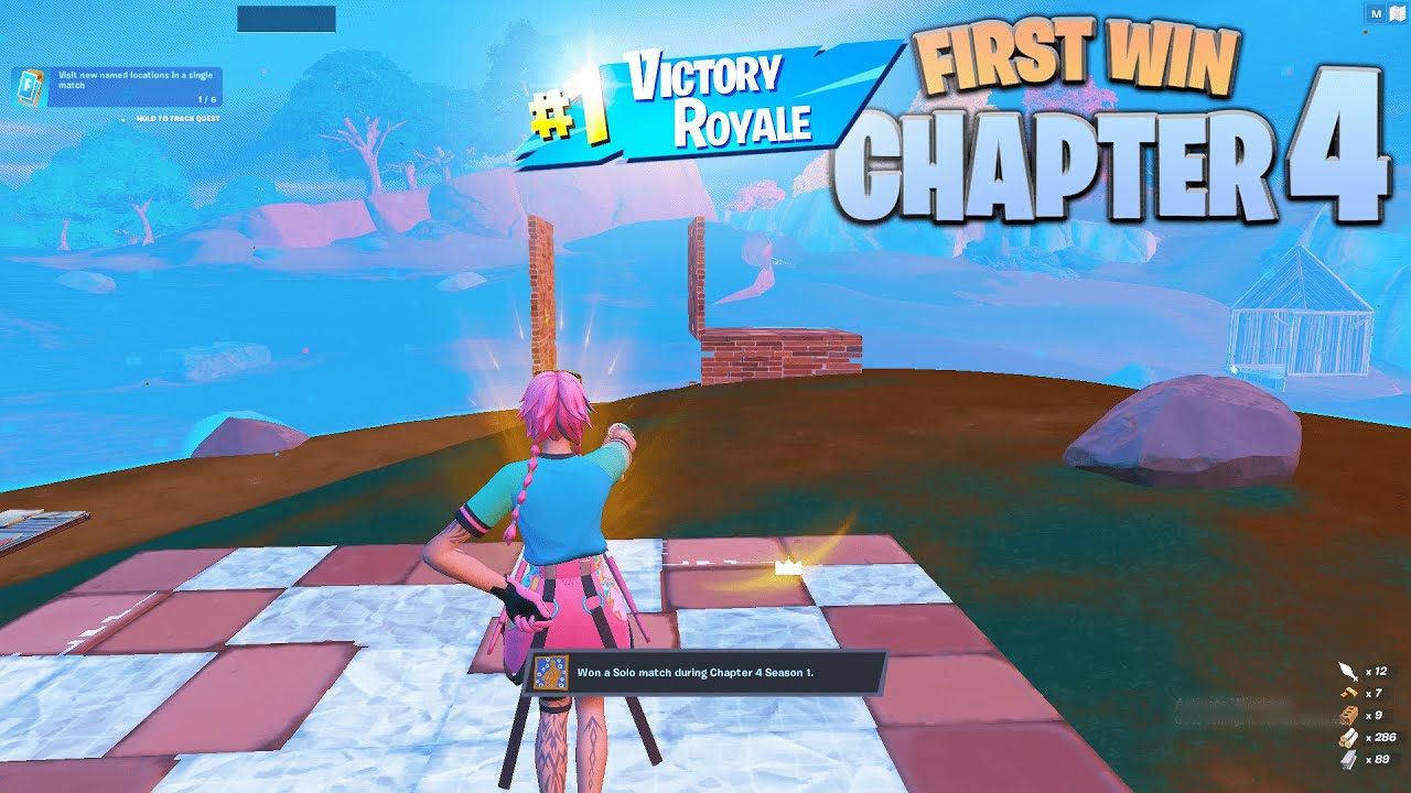 My First Win Of FORTNITE CHAPTER 4! (Battle-pass Tier 1 Selene Skin Gameplay)